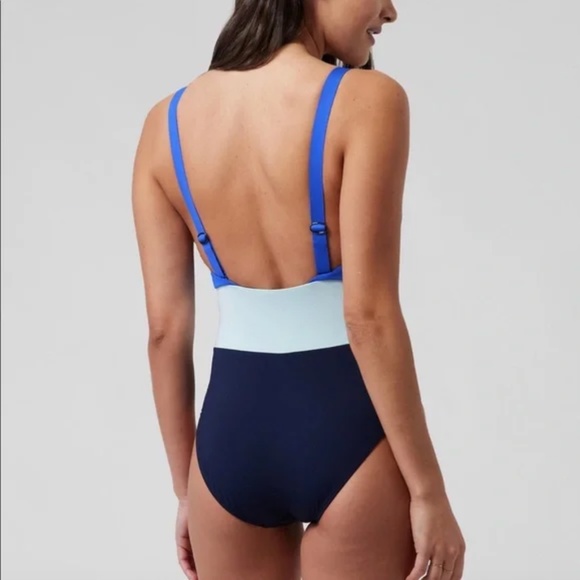 Athleta Coastline One Piece Swimsuit Blue - Picture 2 of 9